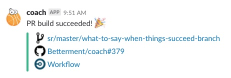 loud slack message for success