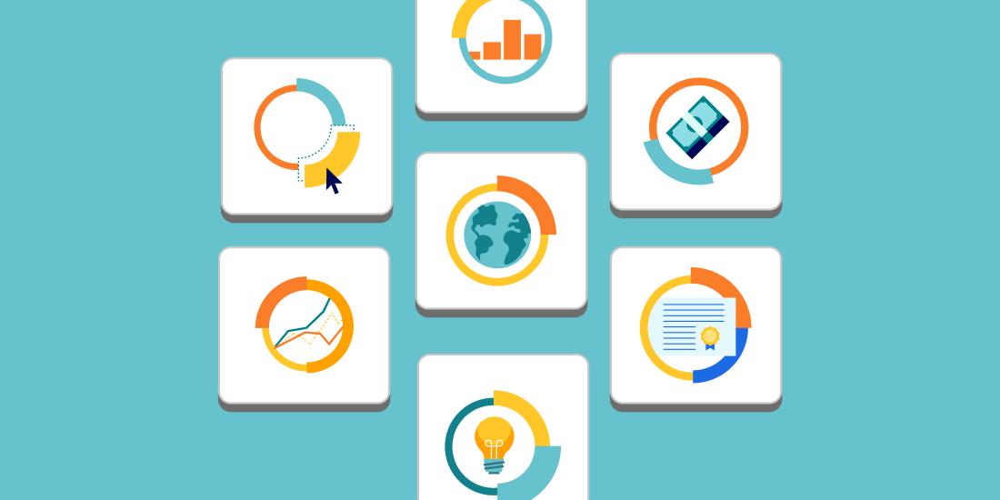 icons of various pie charts